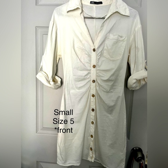 Zara, white Button down dress, Mini, Summer - Picture 1 of 2